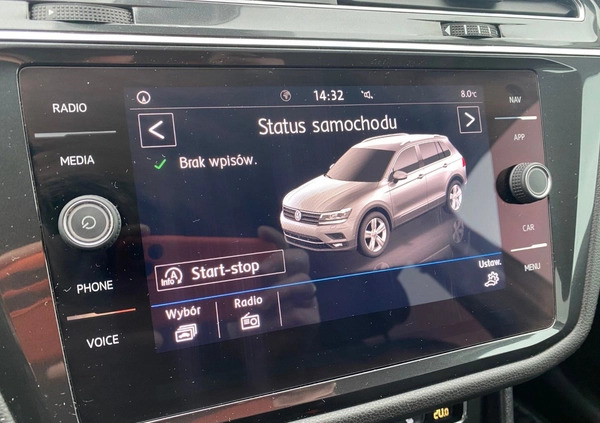 Volkswagen Tiguan cena 112500 przebieg: 93085, rok produkcji 2018 z Kalisz małe 596